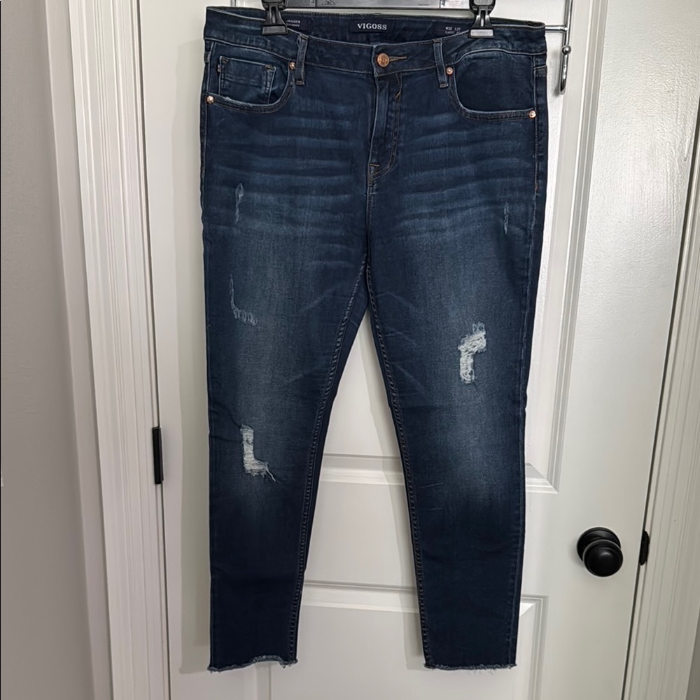 Vigoss Blue Jagger Skinny Jeans with Distressed Details